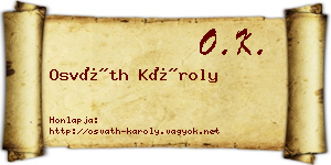 Osváth Károly névjegykártya
