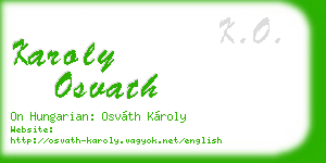 karoly osvath business card